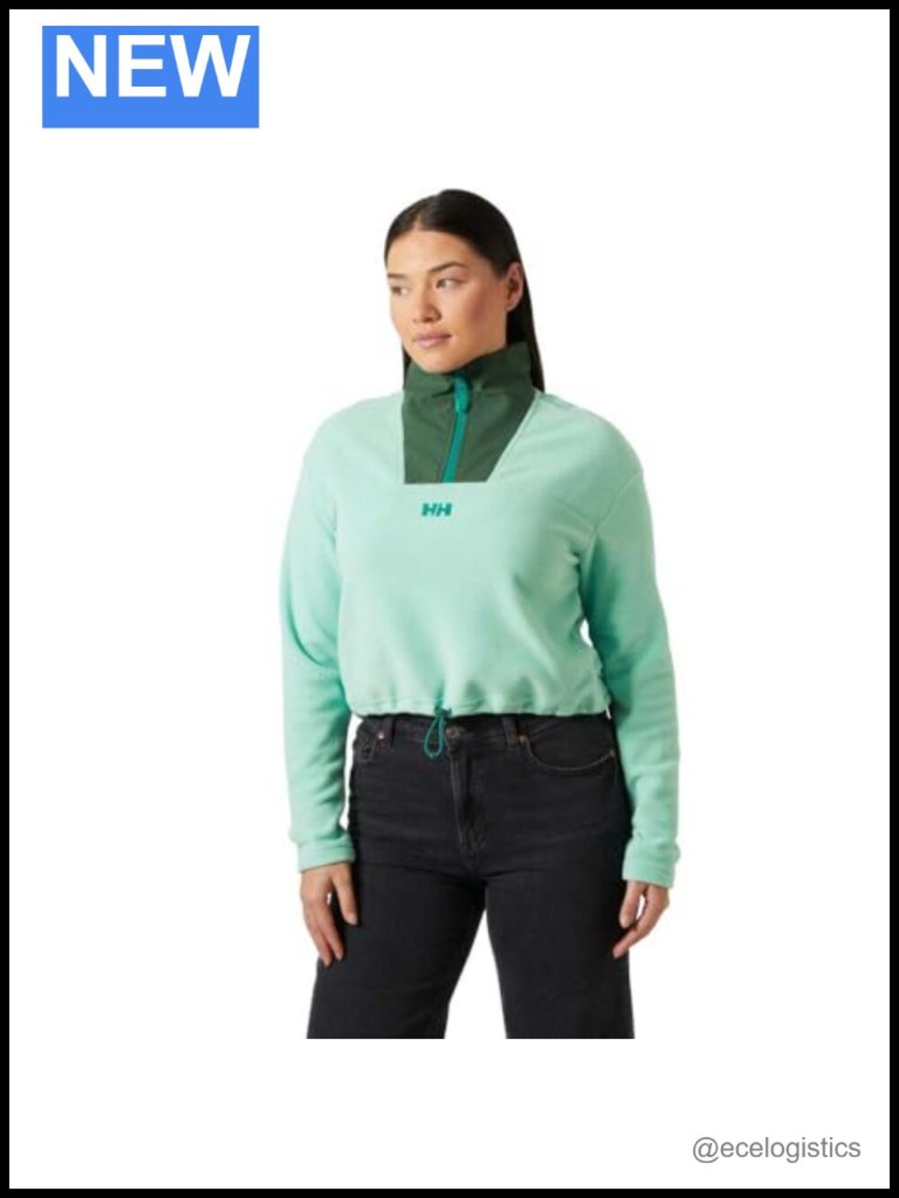 Women's Cropped Fleece Jacket Lightweight Half Zip Recycled Polartec Outdoor